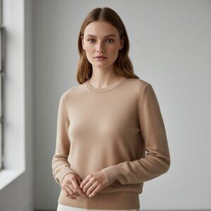 Naadam Camel 100% Cashmere Crewneck Sweater Pullover Neutral Size Medium